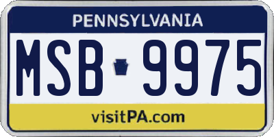 PA license plate MSB9975