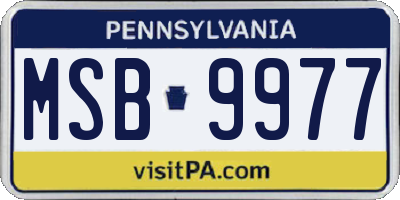 PA license plate MSB9977
