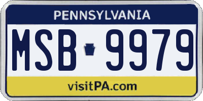 PA license plate MSB9979