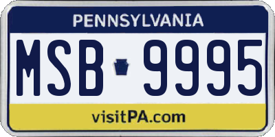 PA license plate MSB9995
