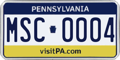 PA license plate MSC0004