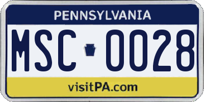 PA license plate MSC0028