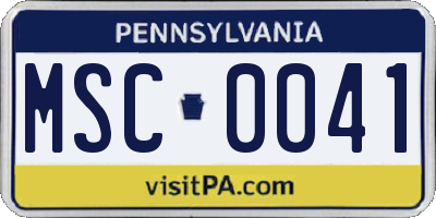 PA license plate MSC0041