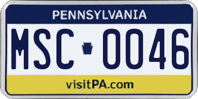 PA license plate MSC0046