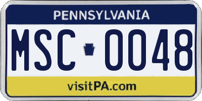 PA license plate MSC0048