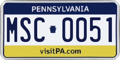 PA license plate MSC0051