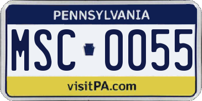 PA license plate MSC0055