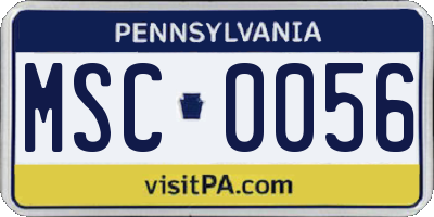 PA license plate MSC0056