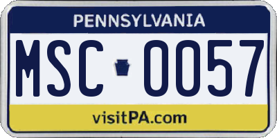 PA license plate MSC0057