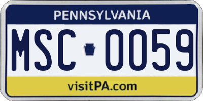 PA license plate MSC0059