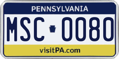 PA license plate MSC0080