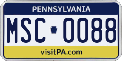 PA license plate MSC0088