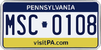 PA license plate MSC0108