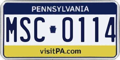 PA license plate MSC0114
