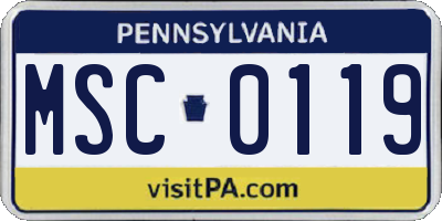 PA license plate MSC0119