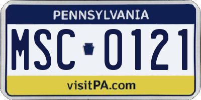 PA license plate MSC0121