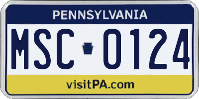 PA license plate MSC0124
