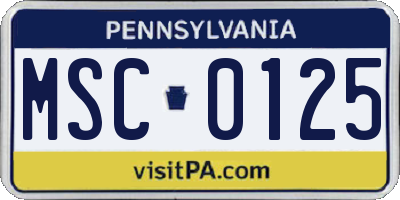 PA license plate MSC0125