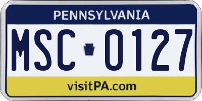 PA license plate MSC0127