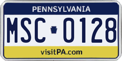 PA license plate MSC0128