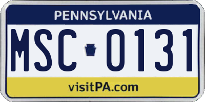 PA license plate MSC0131