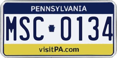 PA license plate MSC0134