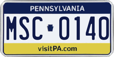 PA license plate MSC0140