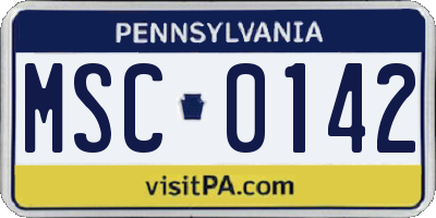 PA license plate MSC0142