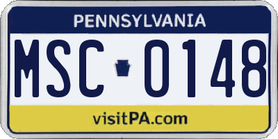 PA license plate MSC0148