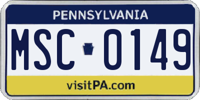 PA license plate MSC0149