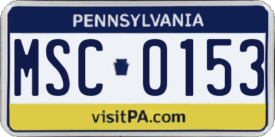 PA license plate MSC0153