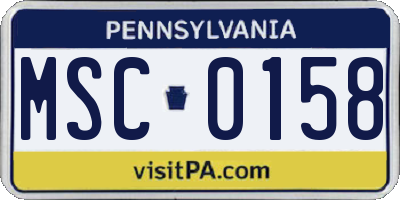 PA license plate MSC0158