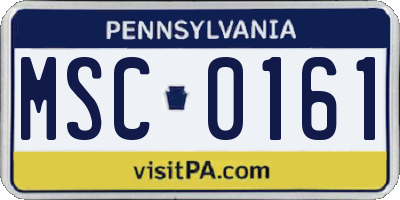 PA license plate MSC0161