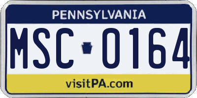 PA license plate MSC0164