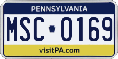 PA license plate MSC0169