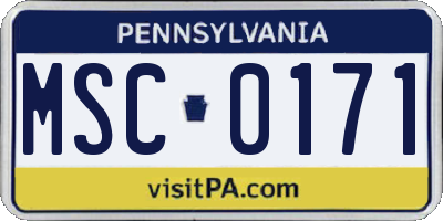 PA license plate MSC0171