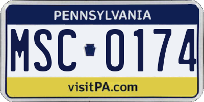 PA license plate MSC0174