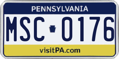 PA license plate MSC0176