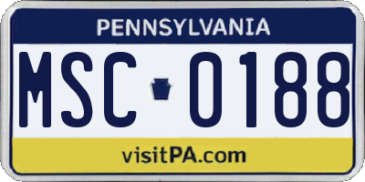 PA license plate MSC0188