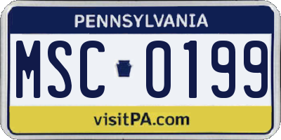 PA license plate MSC0199