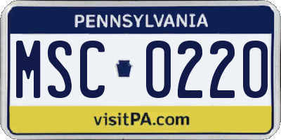PA license plate MSC0220