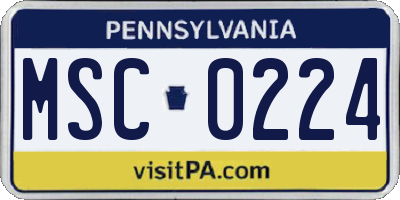 PA license plate MSC0224