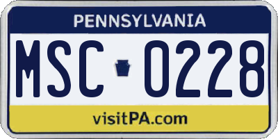 PA license plate MSC0228