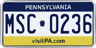 PA license plate MSC0236