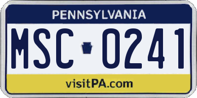 PA license plate MSC0241
