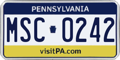 PA license plate MSC0242