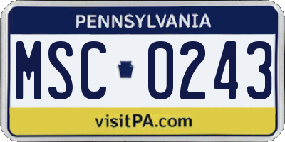 PA license plate MSC0243