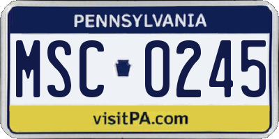 PA license plate MSC0245