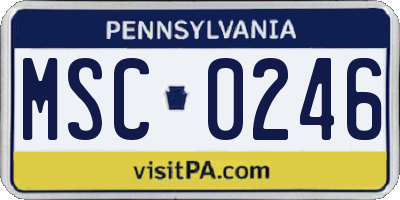 PA license plate MSC0246