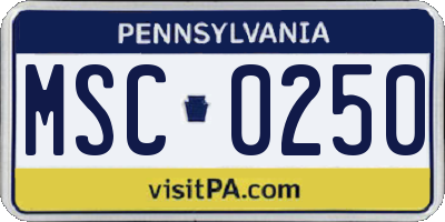 PA license plate MSC0250